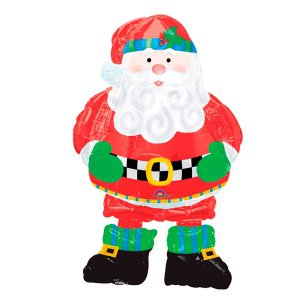 Фольгированная ходячая фигура Новый год Новогодний Санта в сапогах 94 см 105335